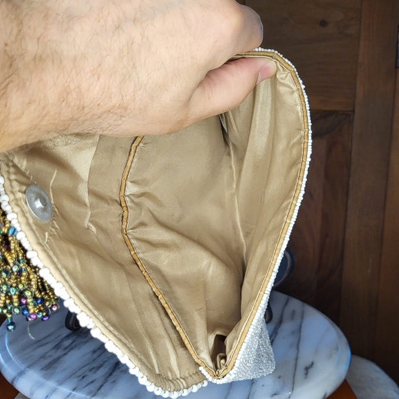 Vintage Heavy glass Bead Evening Bag - Picture 14 of 16